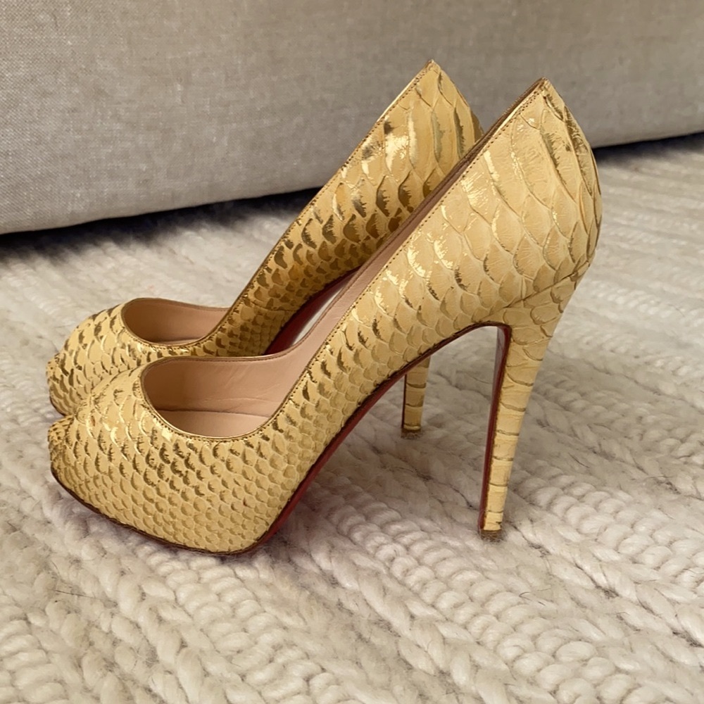Authentic Nwot Christian Louboutin Python Heel - image 7